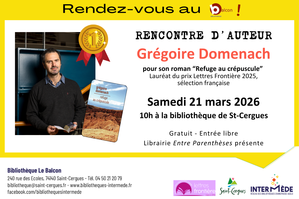 Rencontre d’auteur à la bibliothèque&nbsp;! À ne pas manquer&nbsp;!